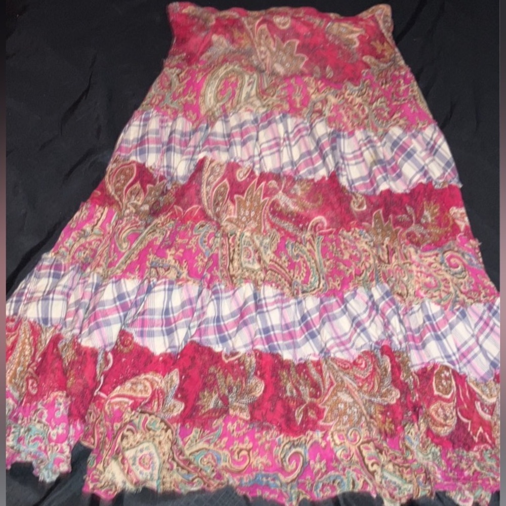 Y2k Vintage Two Layered Patchwork Solitaire Skirt - image 3